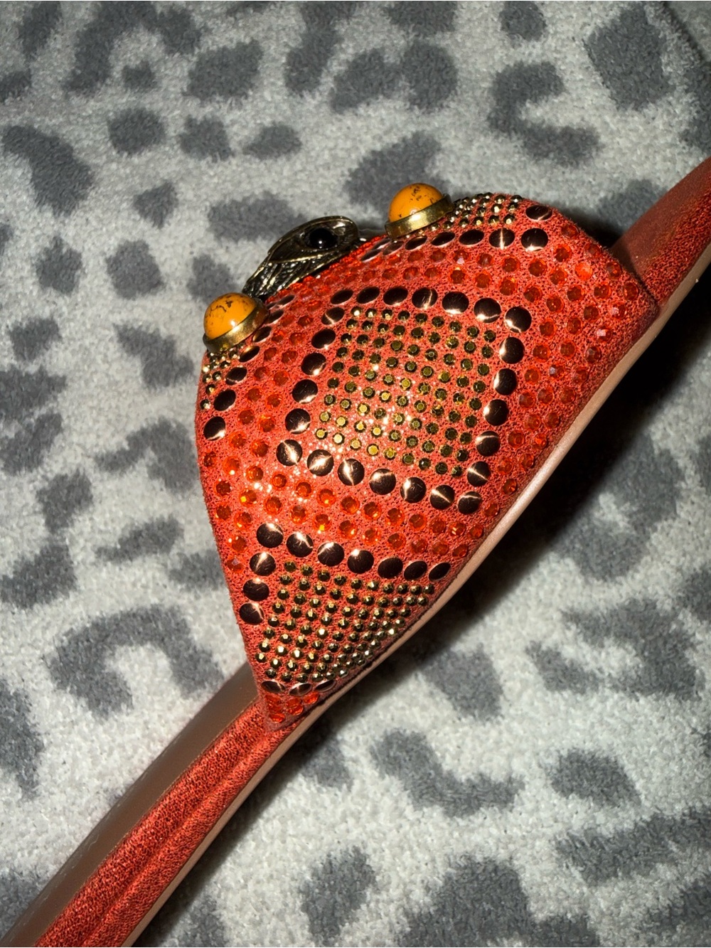 Kurt Geiger Eagle-head ⚠️ Limited Style⚠️ Orange Kensington Sandal - Picture 7 of 9